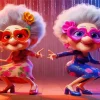 Funny Old Ladies Dancing Diamond Painting