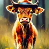 Furry Baby Cow Art Diamond Painting