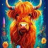 Furry Highland Cow Diamond Painting