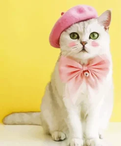 Kitten With Pink Bow Diamond Painting