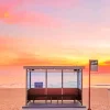 Korea Bus Stop At Sunset Diamond Painting