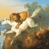 Lion Attacking Horse Diamond Painting