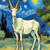 Oryx Bull Starry Night Diamond Painting