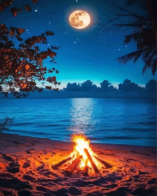 seaside burning wood Diamond Paintings Seaside Burning Wood Diamond Painting