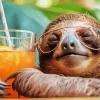 Sleepy Funny Sloth Art Diamond Painting