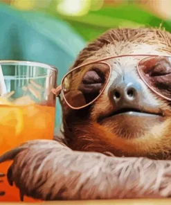 Sleepy Funny Sloth Art Diamond Painting