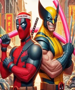 Wolverine And Deadpool Art Diamond Painting