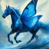Blue Butterfly Horse Diamond Painting
