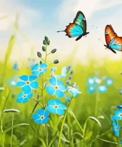 Butterflies In A Field Diamond Painting