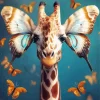 Butterfly Giraffe Diamond Painting