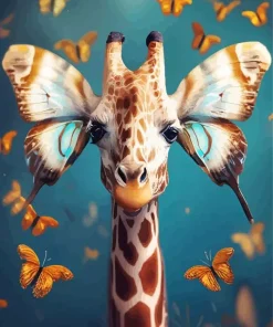 Butterfly Giraffe Diamond Painting