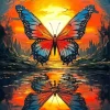 Butterfly At Sunset Diamond Painting