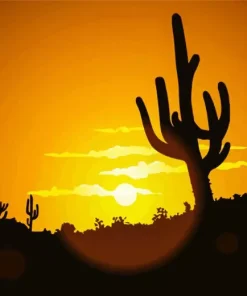 Cactus At Sunrise Diamond Painting