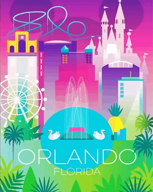 Florida Orlando Poster Diamond Paintings Florida Orlando Poster Diamond Painting