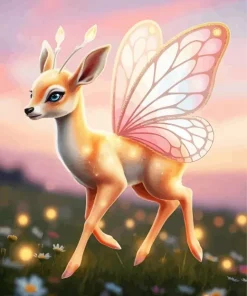 Magical Butterfly Deer Diamond Painting