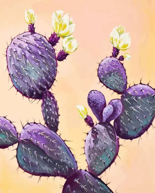 Purple cactus Diamond By Numbers Purple Cactus Diamond Painting
