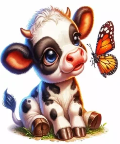 Butterfly Cow Diamond Painting