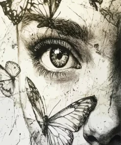 Butterfly Drawing On Face Art Diamond Painting