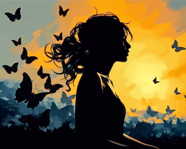 butterfly girl silhouette Diamond Paints Butterfly Girl Silhouette Diamond Painting