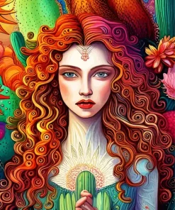 Cactus Girl Diamond Painting