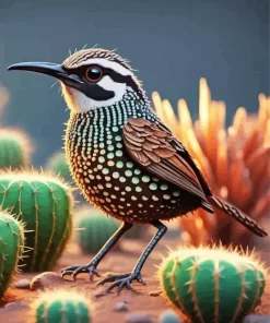 Cactus Wren Bird Diamond Painting