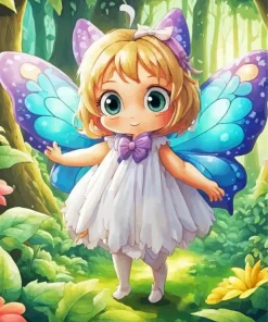 Cartoon Butterfly Girl Diamond Painting