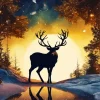Deer Silhouette Diamond Painting