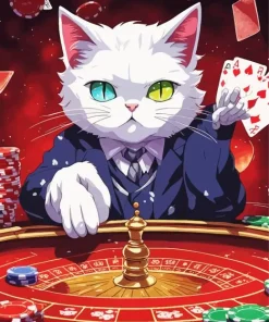 Gambling Cat Diamond Painting