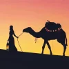 Camel And Girl Silhouette Diamond Painting