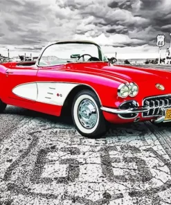 Car On Route 66 Diamond Painting