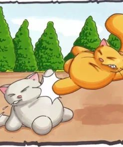Cartoon Cats Fighting Diamond Painting