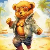 Cartoon Bear Wearing Glasses Diamond Painting