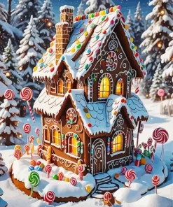 Christmas Candy House Diamond Painting