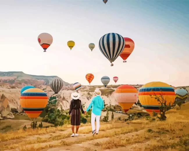 Couple In Cappadocia Diamond By Numbers Couple In Cappadocia Diamond Painting