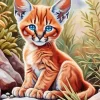 Cute Caracal With Blue Eyes Diamond Painting