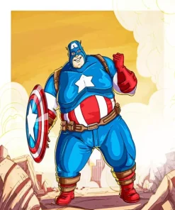 Fat Captain America Diamond Painting