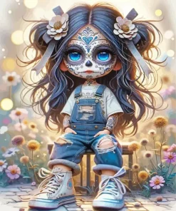 Little Sugar Skull Girl Diamond Painting