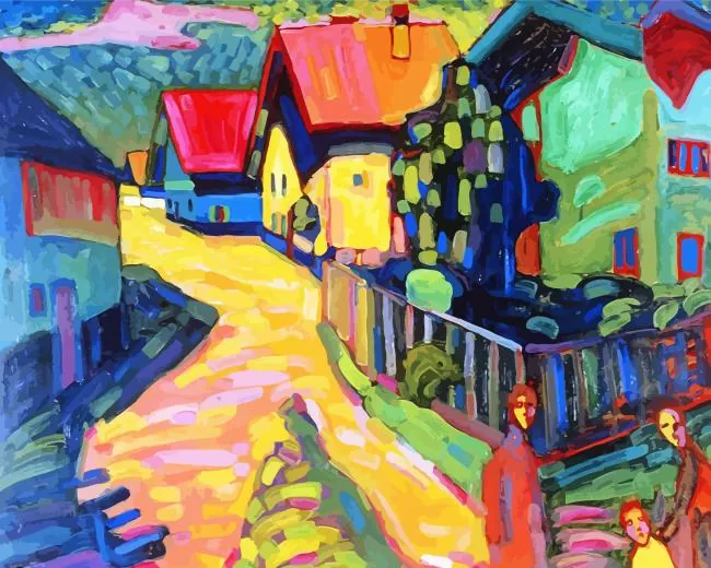 Murnau street with women Diamond Paintings Murnau Street With Women Diamond Painting
