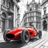 Red Old Race Car Diamond Painting