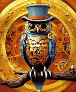Steampunk Owl Diamond Painting
