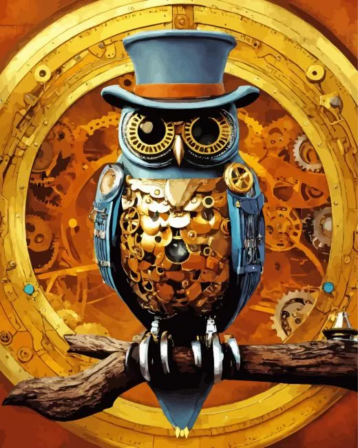 Steampunk owl Diamond Paintings Steampunk Owl Diamond Painting