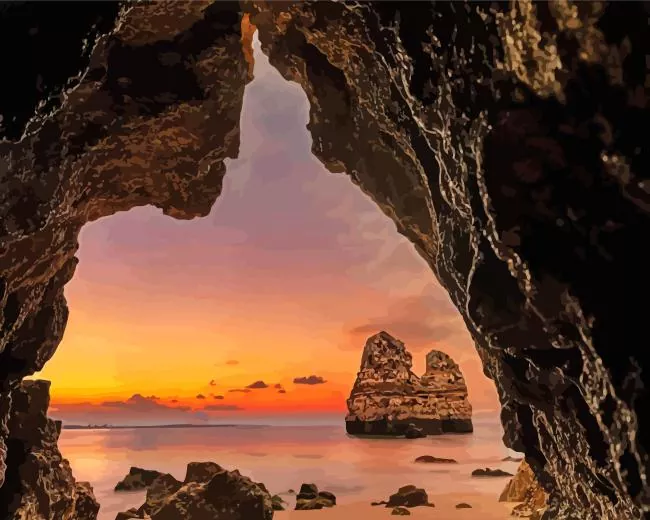 Sunset In Parai do camilo beach Diamond Paints Sunset In Parai Do Camilo Beach Diamond Painting