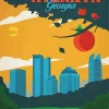 The Big Peach Atlanta Georgia Poster Diamond Painting