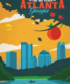 The Big Peach Atlanta Georgia Poster Diamond Painting