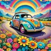 VW Hippie Car Diamond Painting