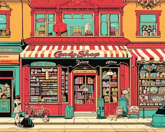 Vintage Candy Shop Diamond By Numbers Vintage Candy Shop Diamond Painting