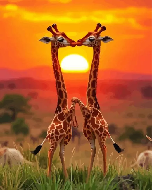 aesthetic giraffes hugging art Diamond Paintings Aesthetic Giraffes Hugging Art Diamond Painting