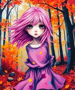 Aesthetic Girl With Violet Eyes Diamond Painting