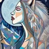 Aesthetic Lady Werewolf Art Diamond Painting