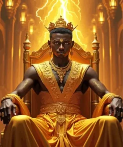 Black King Diamond Painting